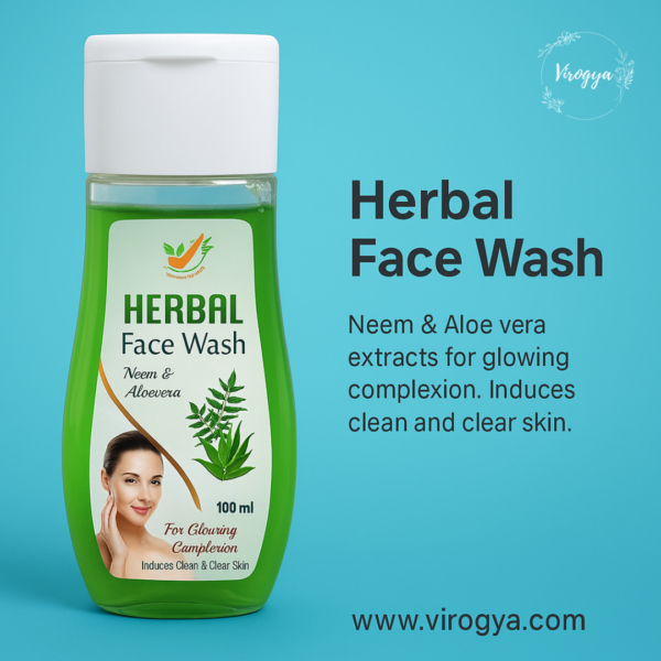 Herbal Face Wash with Neem & Aloe Vera – 100ml | Ayurvedic Skin Cleanser for Glowing & Clear Skin